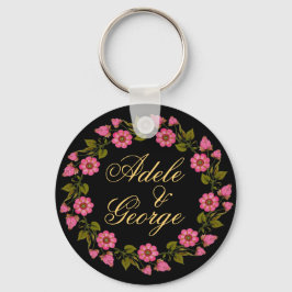 Rosa Blommigt Wreaths | Vår nyckelkedja Bröllop Nyckelring