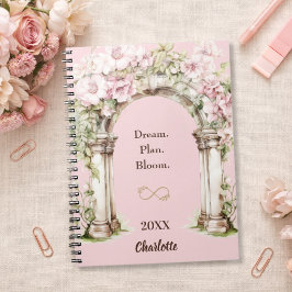 Rosa blommigtar är ett inspirerande citat anteckningsbok