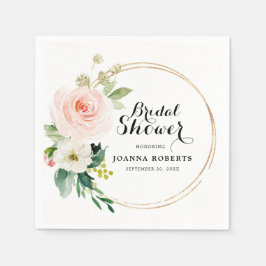  Rosa Blommigtar Modern botanisk Möhippa Pappersservett