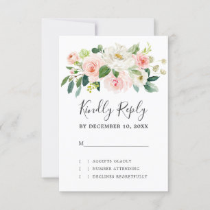  Rosa Blommigtar Modern Botaniska Bröllop OSA Kort