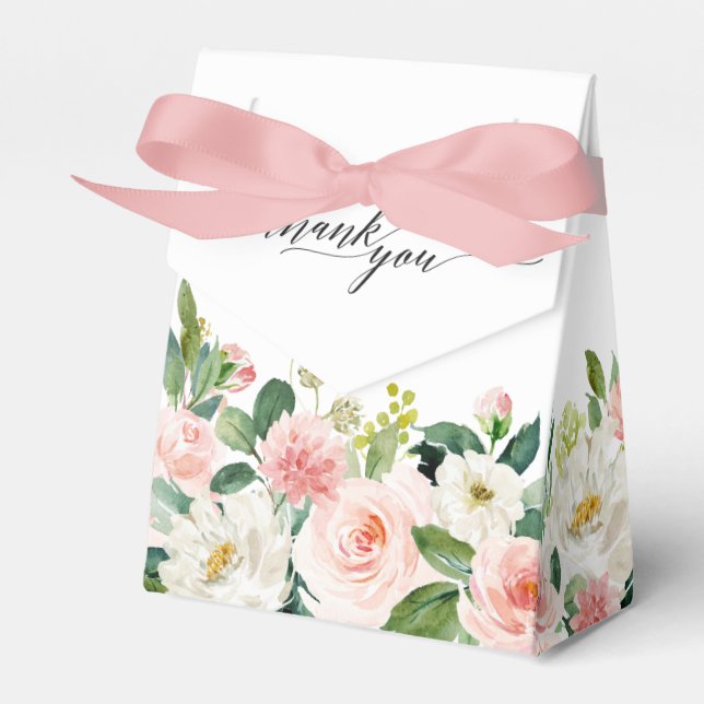  Rosa Blommigtar Modern Botaniska Bröllop Presentaskar (Framsidan Sidan)