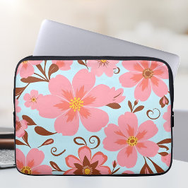 Rosa Blommigtar- Pastel Vibes-Retro Flowers Laptop Fodral