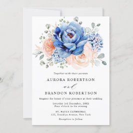 Rosa Blommigten Bröllop Inbjudningar