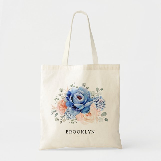  Rosa Blommigten Bröllop Tygkasse (Framsidan)