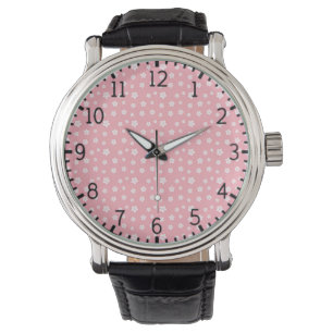 Rosa Blommönster Armbandsur