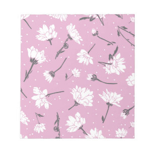 Rosa Blommönster Design - Elegant, färgremsdel Anteckningsblock
