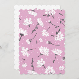 Rosa Blommönster Design - Elegant, färgremsdel Julkort