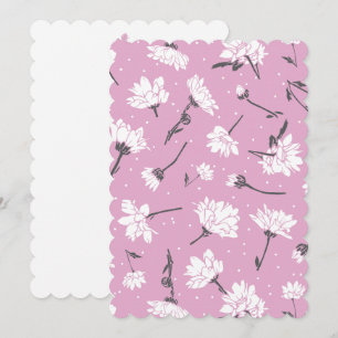 Rosa Blommönster Design - Elegant, färgremsdel Julkort