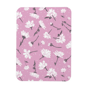 Rosa Blommönster Design - Elegant, färgremsdel Magnet