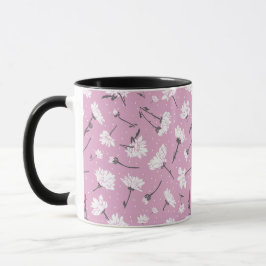 Rosa Blommönster Design - Elegant, färgremsdel Mugg