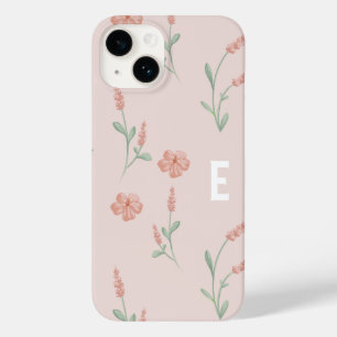 Rosa Blommönster I Telefonväska