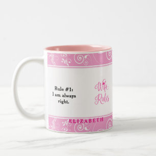 Rosa Blommönster Maka Regler Kopp Mugg