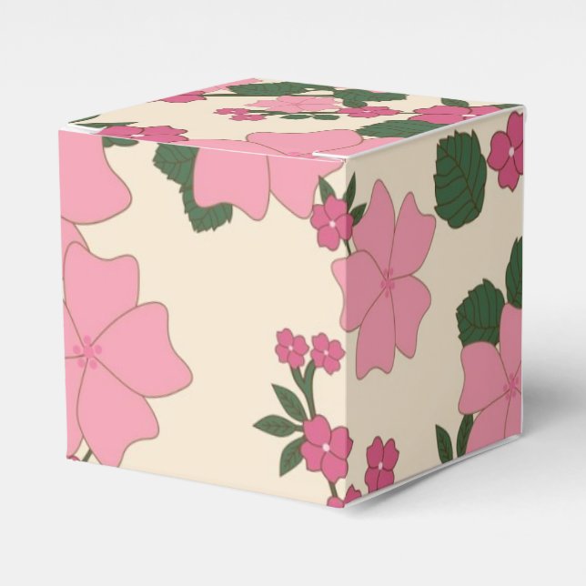 Rosa blommönster presentaskar (Framsidan Sidan)