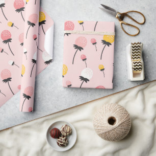 Rosa blommönster presentpapper
