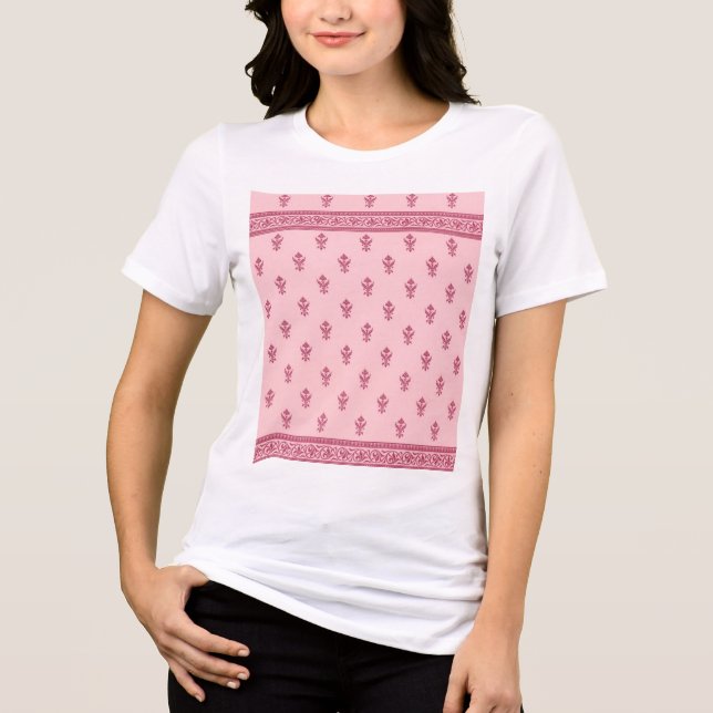 Rosa Blommönster T Shirt (Framsida)