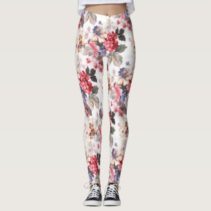 Rosa blommönsterkvinna damasker leggings