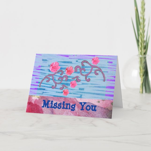 Rosa blommor anpassningsbara kort (Framsida)