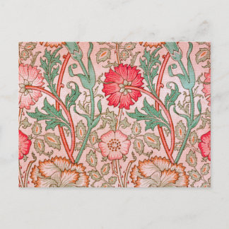 Rosa blommor av William Morris Vykort