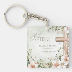  rosa blommor baptism grönt keepsakkedja