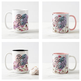 Rosa blommor Bästa mamma någonsin Glad mors dag Kaffemugg