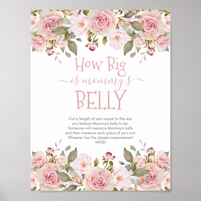 Rosa Blommor Blommande Hur Stor är Mamma:s Mage Sp Poster (Framsidan)