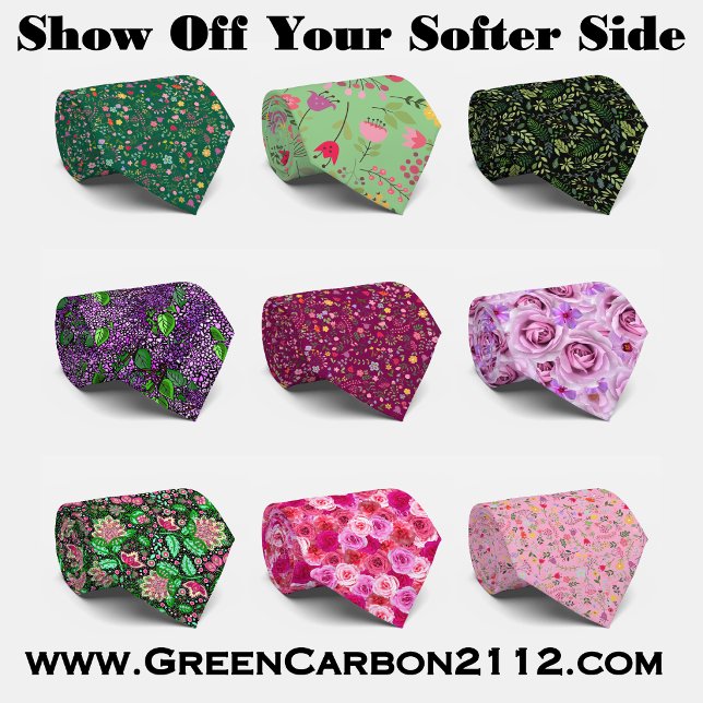 Rosa blommor Blommig Collage  Slips (Stylish floral neck ties, perfect fashion accessory for weddings, job interviews, and events.)