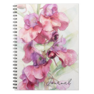 Rosa blommor Blommig konst Personlig journal Anteckningsbok
