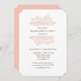 Rosa blommor.  blommigt bachelorette-parti inbjudningar