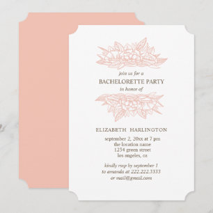 Rosa blommor. blommigt bachelorette-parti inbjudningar