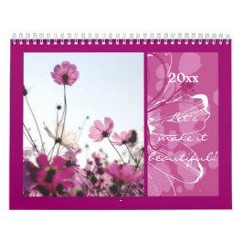 Rosa Blommor blommigt Natur glad helg-designer Kalender