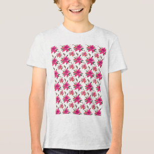 Rosa blommor Blommönster Design T Shirt