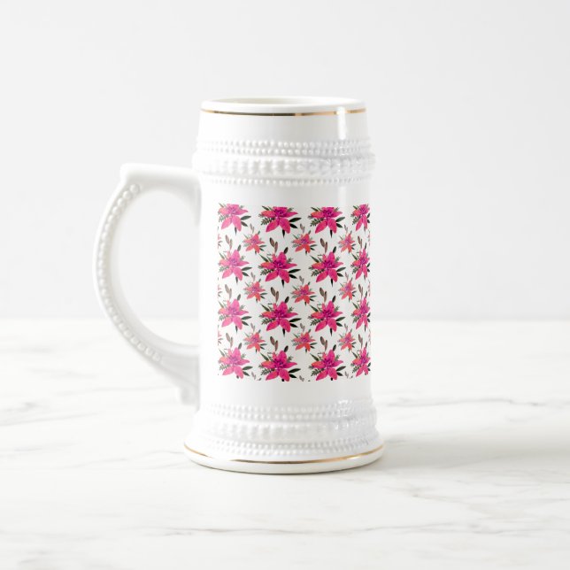 Rosa blommor Blommönsterdesign Sejdel (Vänster)