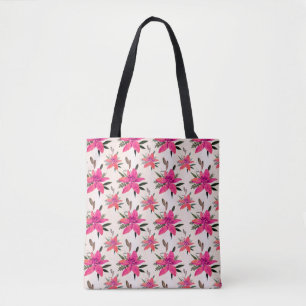 Rosa blommor Blommönsterdesign Tygkasse