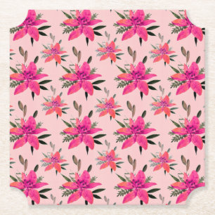 Rosa blommor Blommönsterdesign Underlägg Papper