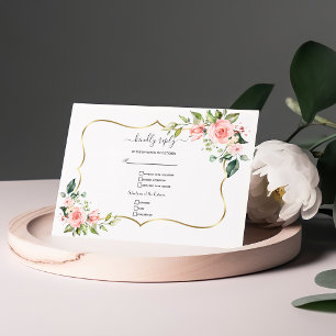 Rosa blommor, Bröllop OSA Kort