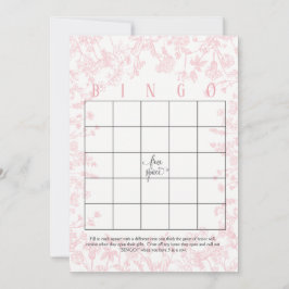 Rosa blommor Bröllopsdusch Bingo Kort