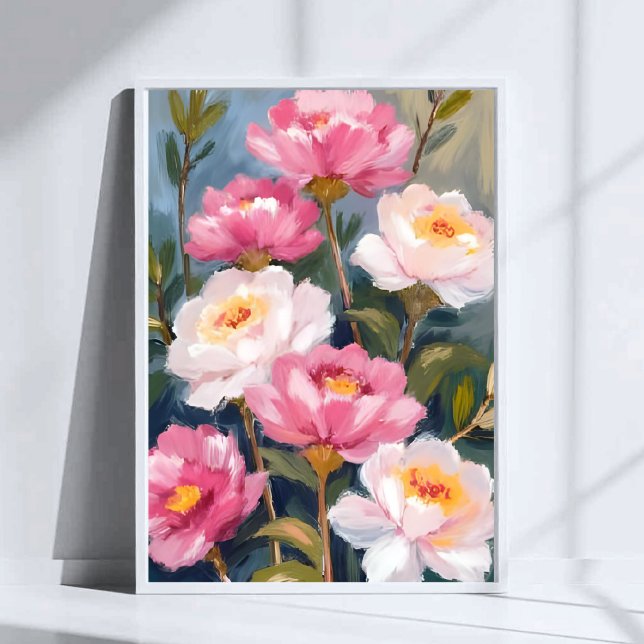 Rosa blommor bukett akvarellmålning poster (Skapare uppladdad)