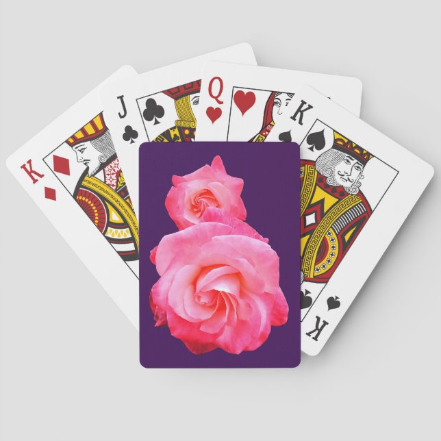 Rosa blommor casinokort (Baksidan)