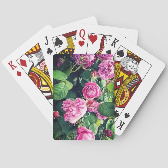 Rosa blommor casinokort (Baksidan)
