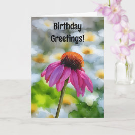 Rosa Blommor-Daisy Blommor-födelsedagskort Kort