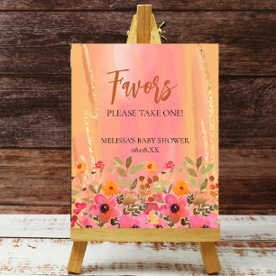 Rosa-blommor för partis favoritteckenvattenfärg poster