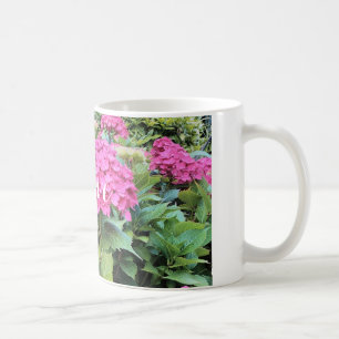 Rosa blommor Foto Klassisk vit mugg