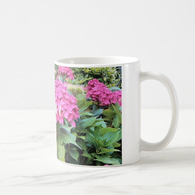 Rosa blommor Foto Klassisk vit mugg (Höger)