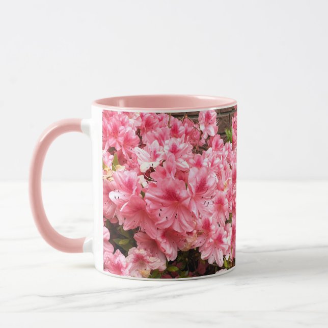 Rosa blommor foto-mugg mugg (Vänster)