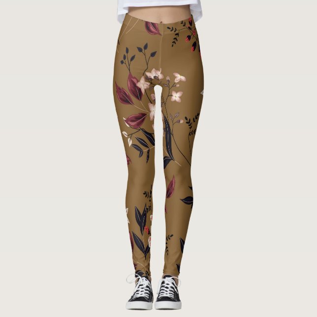 Rosa blommor gren, abstraktens sammansättning. leggings (Framsida)