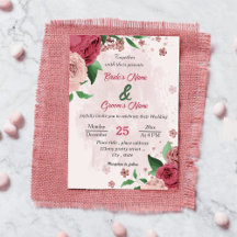 rosa Blommor grönt löv botaniska bröllop