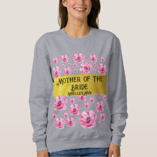 Rosa blommor & Guld Mor Brud T Shirt