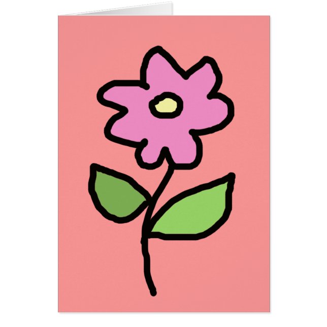 Rosa blommor hälsningskort (Framsidan)