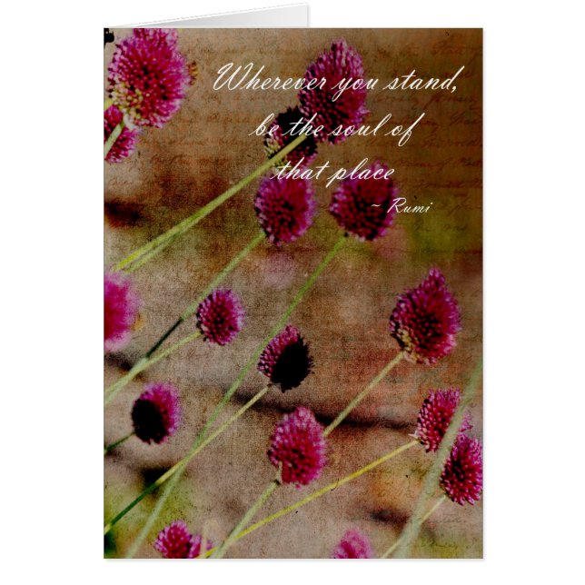 Rosa blommor hälsningskort (Framsidan)