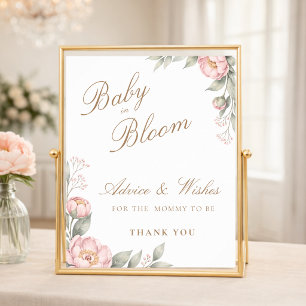 Rosa blommor i blomsterprakt, välkommen till flick poster